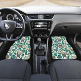 Cute Sloths Tropical Palm Leaves White Background Front And Back Car Mats