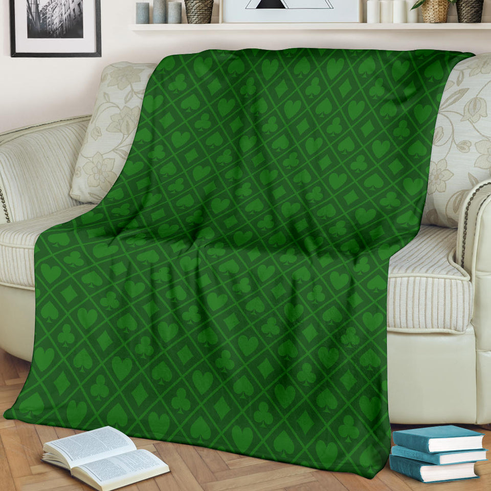 Casino Cards Suits Pattern Print Design 04 Premium Blanket