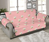 Cute hamster cheese pattern pink background Sofa Cover Protector