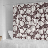 Garlic Bulb Dark Background Shower Curtain Fulfilled In US