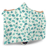 Green Ginkgo Leaves Pattern Hooded Blanket