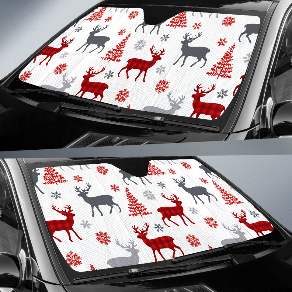 Deer Tree Snowflakes Chrismas Pattern Car Sun Shade