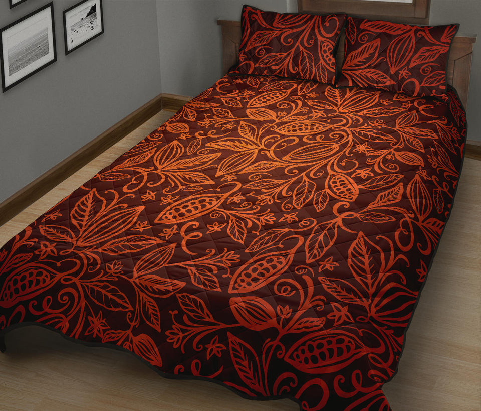 cocoa beans tribal polynesian pattern Quilt Bed Set