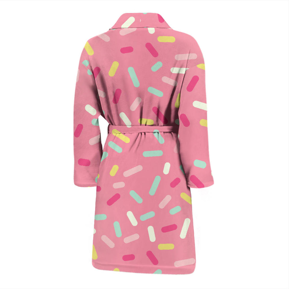 Pink Donut Glaze Candy Pattern Men'S Bathrobe