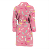 Pink Donut Glaze Candy Pattern Men'S Bathrobe