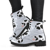 Cute Cows Pattern Leather Boots