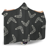 Hand Drawn Boomerang Australian Aboriginal Ornament Hooded Blanket