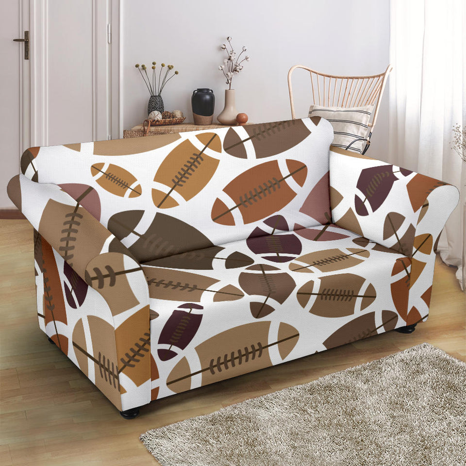 American Football Ball Pattern Loveseat Couch Slipcover