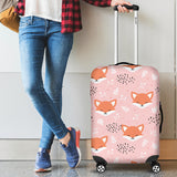 Cute Fox Pattern Pink Background Luggage Covers