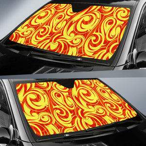 Fire Flame Design Pattern Car Sun Shade