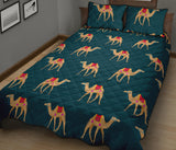 Camel pattern blue blackground Quilt Bed Set