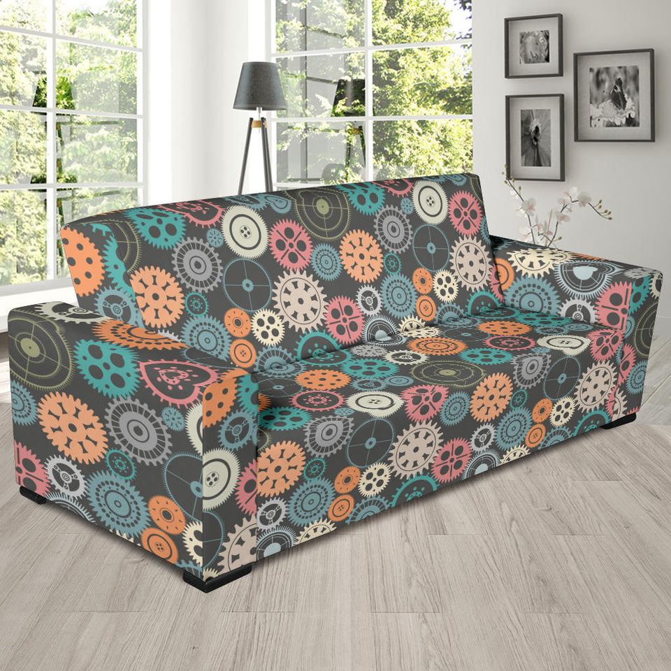 Gear Pattern Print Design 05 Sofa Slipcover