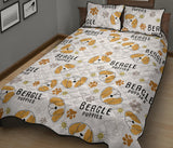 Cute beagle dog pattern background Quilt Bed Set