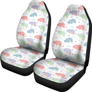 Hippopotamus Pattern Print Design 03 Universal Fit Car Seat Covers