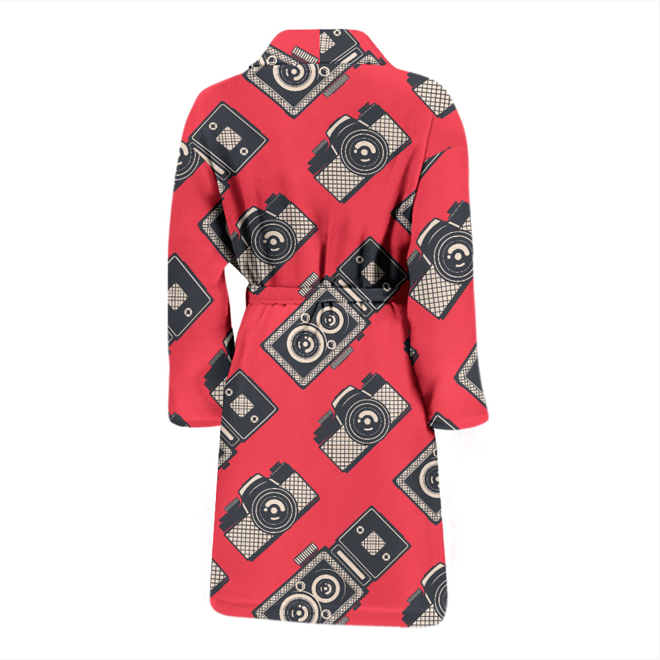 Camera Pattern Print Design 05 Men's Bathrobe
