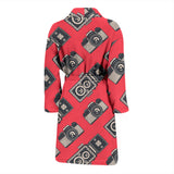 Camera Pattern Print Design 05 Men's Bathrobe