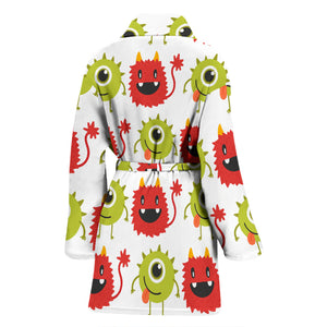 Alien Pattern Print Design 05 Women's Bathrobe