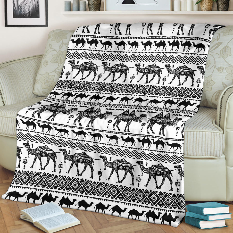 Camel Polynesian Tribal Pattern Premium Blanket