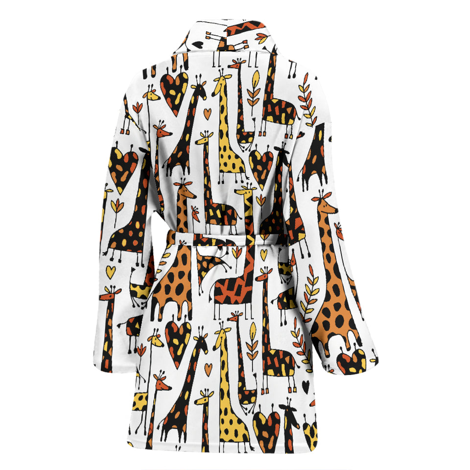 Giraffe Pattern Print Design 05 Women's Bathrobe