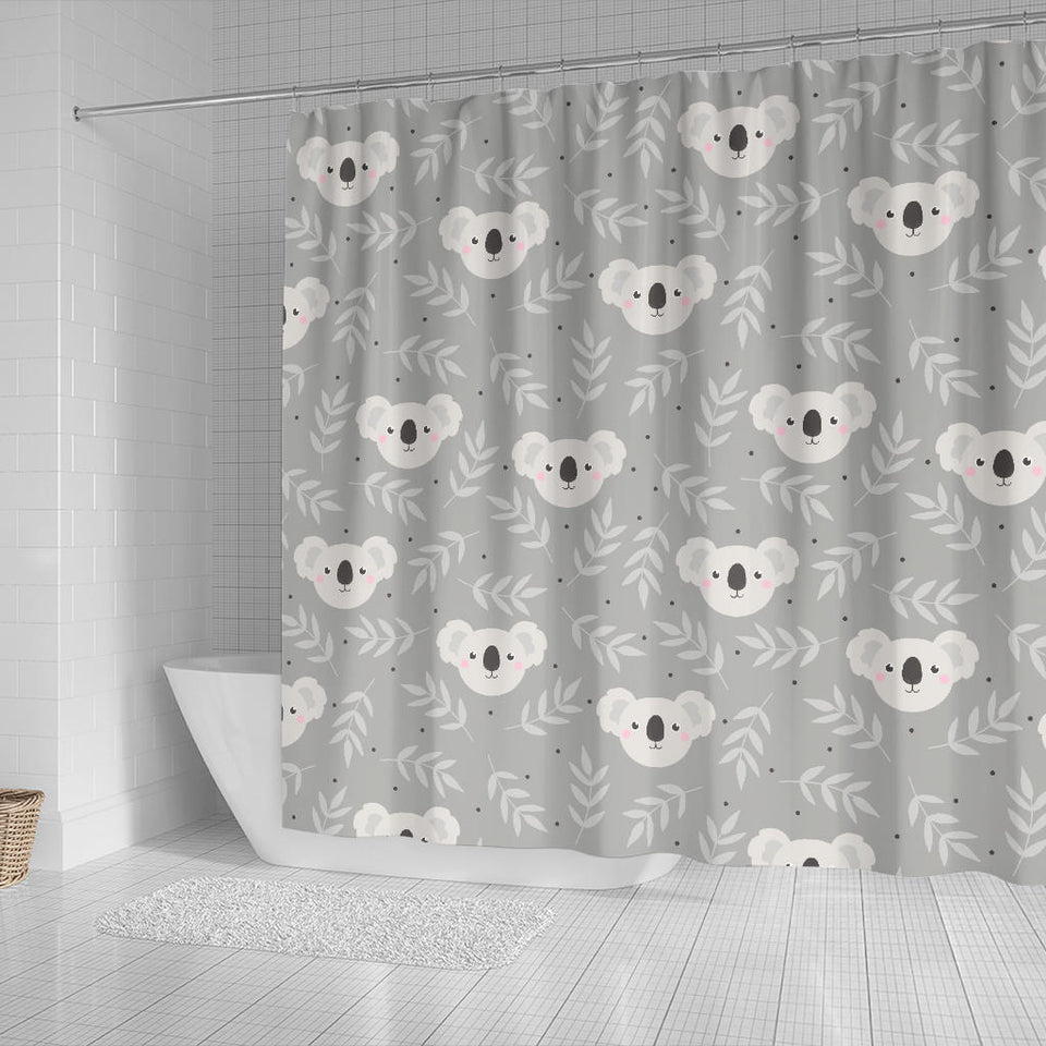 Cute Koala Leaves Pattern Shower Curtain Fulfilled In US