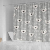 Cute Koala Leaves Pattern Shower Curtain Fulfilled In US