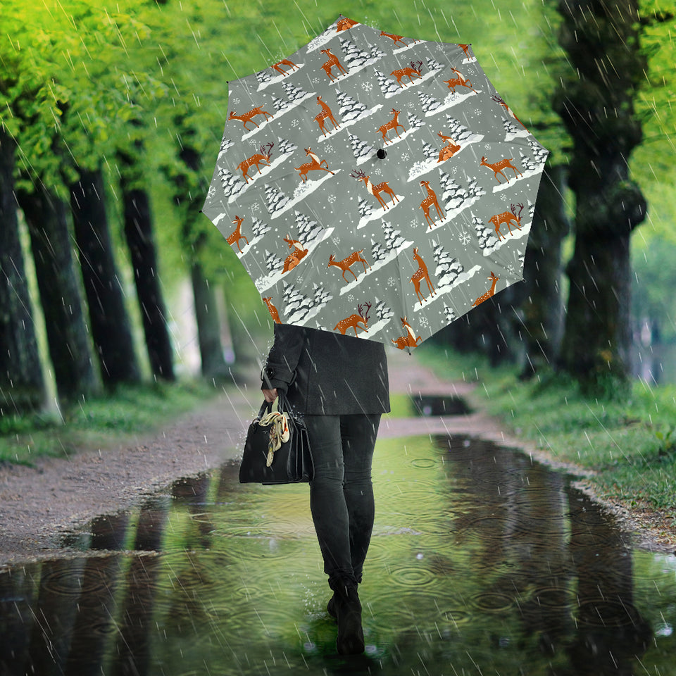 Beautiful Deers Winter Christmas Umbrella