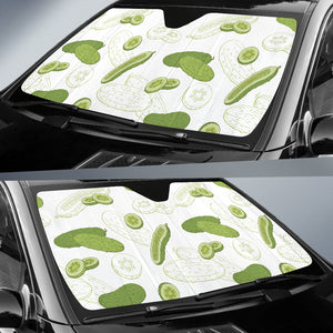 Cucumber Sketch Pattern Car Sun Shade
