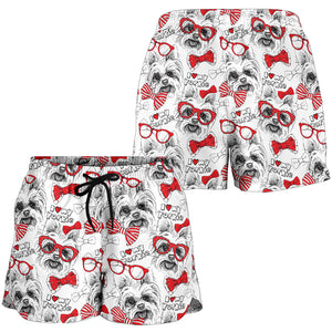 Yorkshire Terrier Pattern Print Design 04 Women Shorts