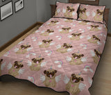Cute unicorn pug pattern Quilt Bed Set