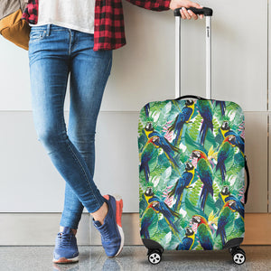 Colorful Parrot Exotic Flower Leaves Cabin Suitcases Luggages