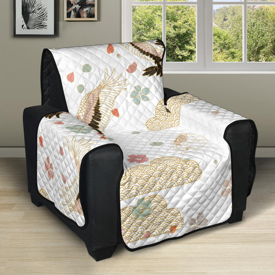 Beautiful Japanese cranes pattern Recliner Cover Protector