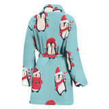 Cute Penguin Christmas  Design Pattern Women'S Bathrobe