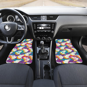 Colorful Crow Illustration Pattern Front Car Mats