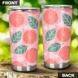 Grapefruit Leaves Flower Pink Background Tumbler