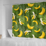 Banana Palm Leaves Pattern Shower Curtain Fulfilled In US