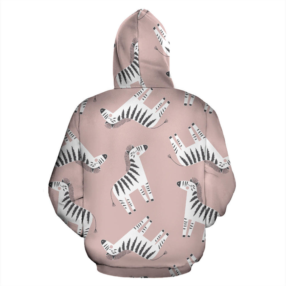 Cute Zebra Pattern Men Women Pullover Hoodie