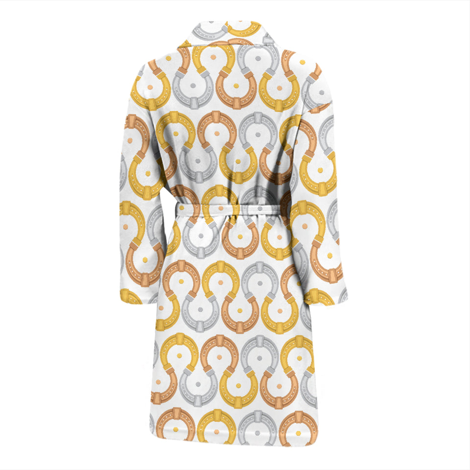 Horseshoes Pattern Print Design 03 Men's Bathrobe