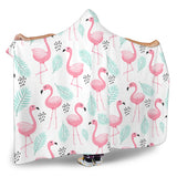 Cute Flamingo Pattern Hooded Blanket