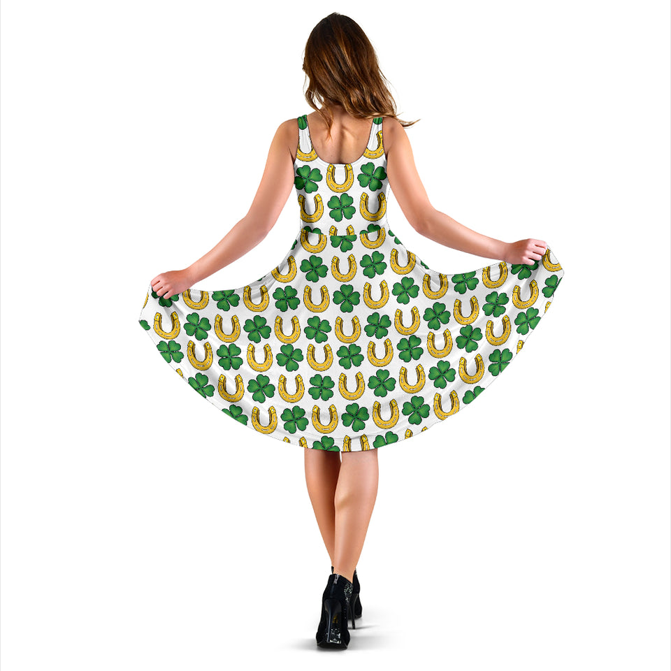 Horseshoes Pattern Print Design 04 Sleeveless Midi Dress