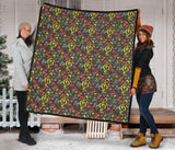 Music Notes Pattern Print Design 05 Premium Quilt