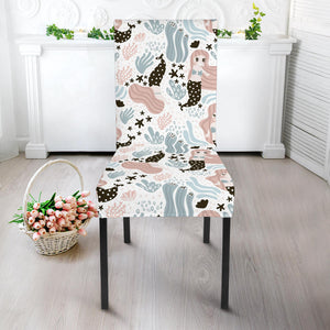 Cute Mermaid Pattern Dining Chair Slipcover