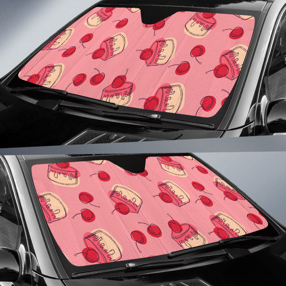 Cake Cherry Pattern Car Sun Shade