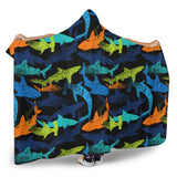 Colorful Shark Hooded Blanket