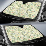 Hand Drawn Sea Turtle Fish Pattern Car Sun Shade