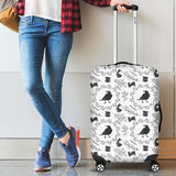 Crows Floral Wreath Rabbit Pattern Luggage Covers