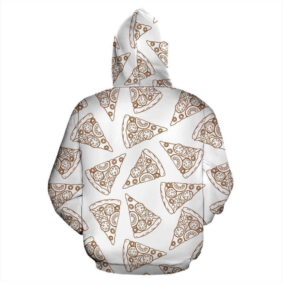 Hand Drawn Pizza Pattern Men Women Pullover Hoodie