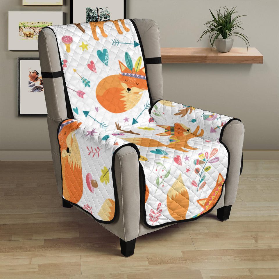 cute tribal fox pattern Chair Cover Protector