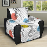 Siberian husky and colorful circle pattern Recliner Cover Protector