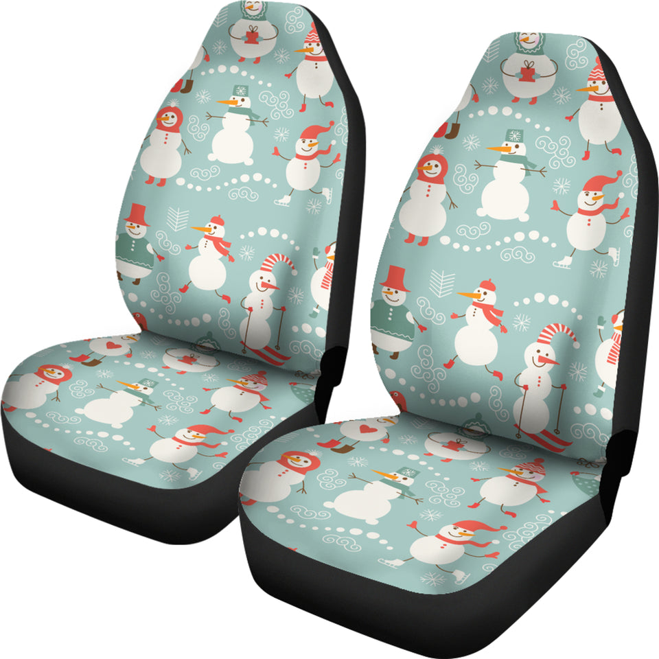 Cute Snowman Pattern  Universal Fit Car Seat Covers