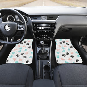 Dog Paws Pattern Print Design 04 Front Car Mats